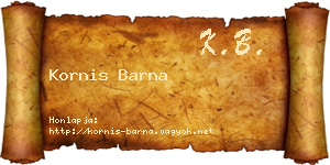 Kornis Barna névjegykártya